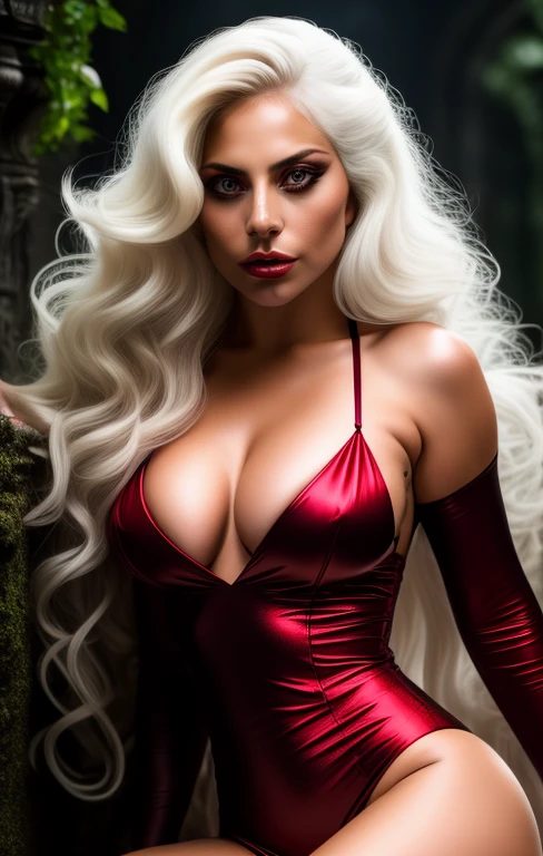 Gorgeous lady gaga is Vampirella, busty,...