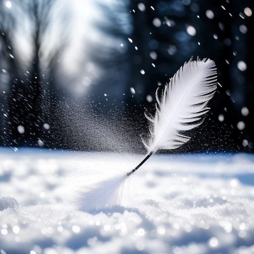 black and white feather falling down amo...