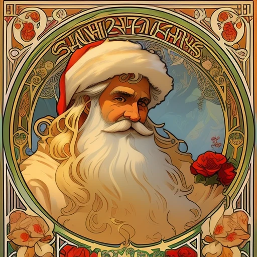 Alphonse Mucha style - Santa Claus