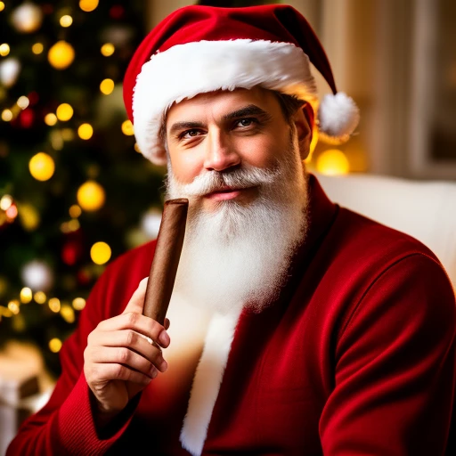 Hunter Biden as santa smoking a cigar, s...