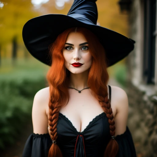twenty year old girl dressed as a witch