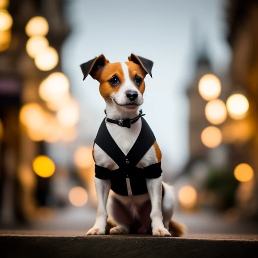 jack russell terrier dog with (black and...