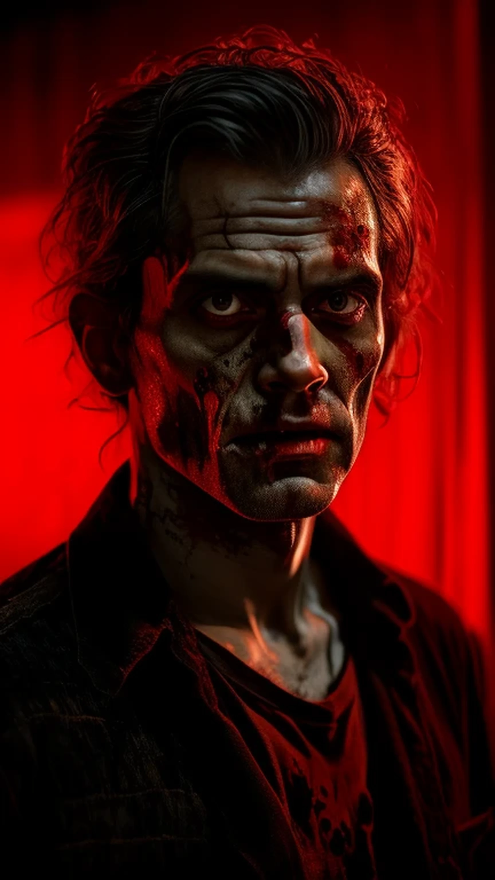 Handsome zombie, Portraiture, Woodcut, A...