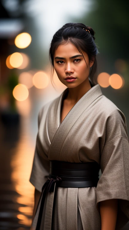 samurai girl in rain
