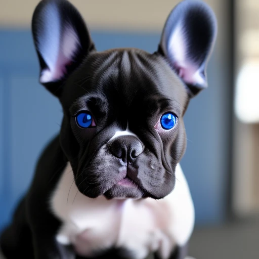 French Bulldog blackie with blue eyes