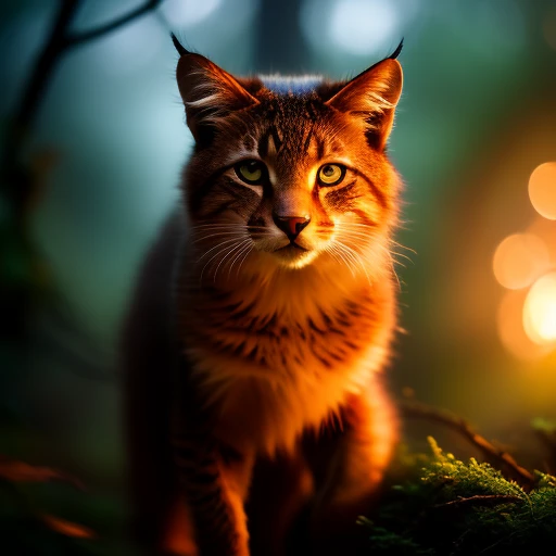 wild cat, anime style, dynamic lighting,...