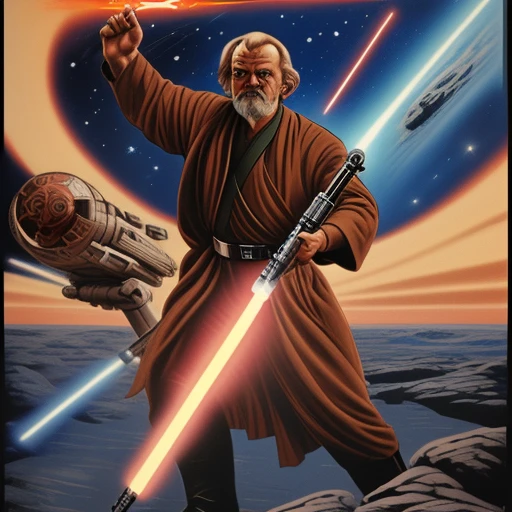 soviet poster,  Jedi Master Lenin rises ...