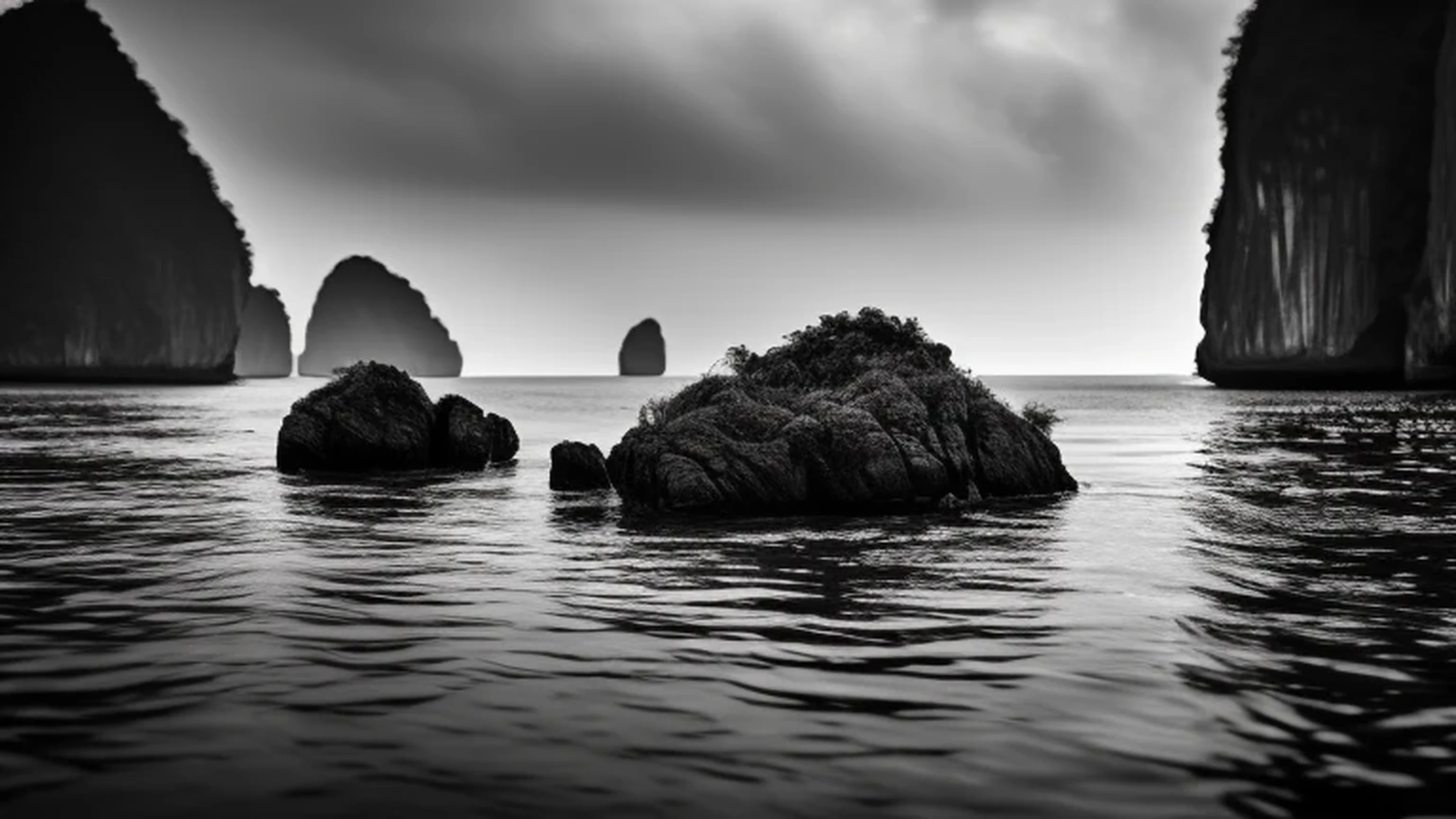 [[[black and white photo]]], [at Halong ...