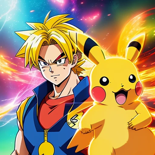 Ash and pikachu, dragonball z style