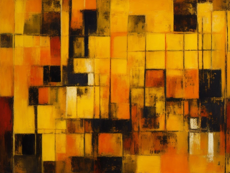abstract trumpet color yellow orange and...