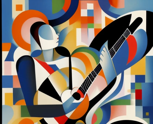 guitar player abstract robert delaunay s...