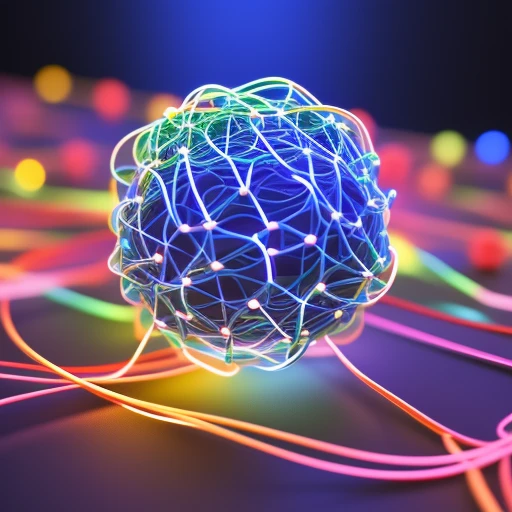 A 3D illustration of a neural network, w...