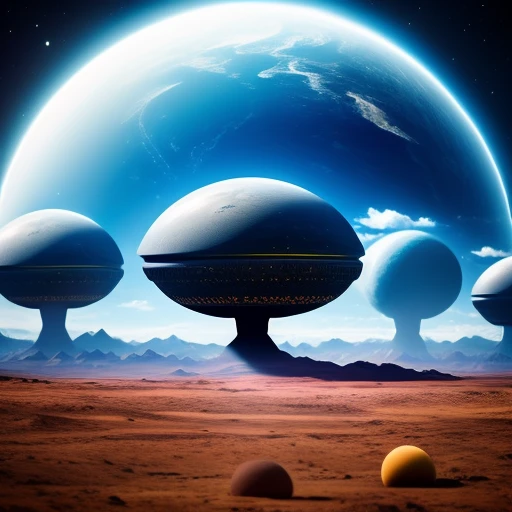 Gigantic aliens using a flat planet with...