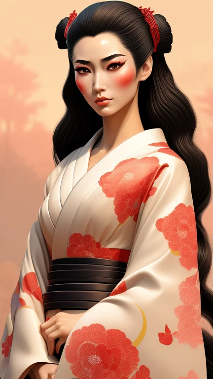 Japanese Geisha Samurai (pop art style) ...