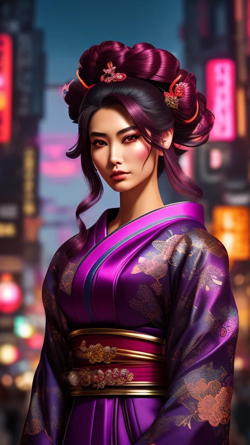 Japanese Geisha Samurai  ((Photorealisti...