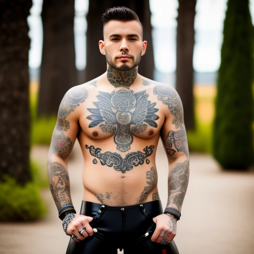 tatooed gay biker