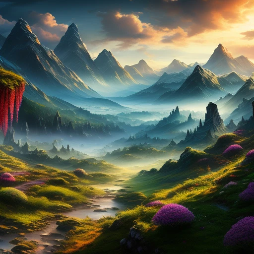 Fantasy landscape with Alliens