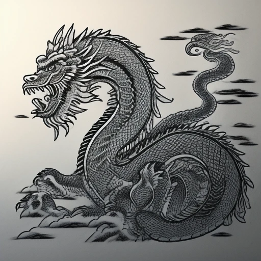 ancient Chinese dragon drawing