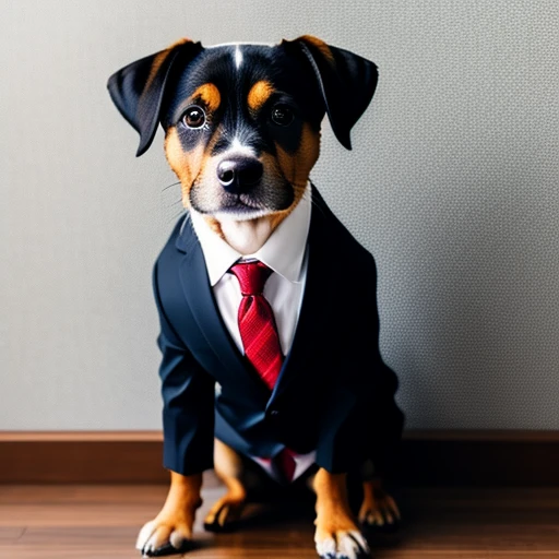 dog in a suit and tie