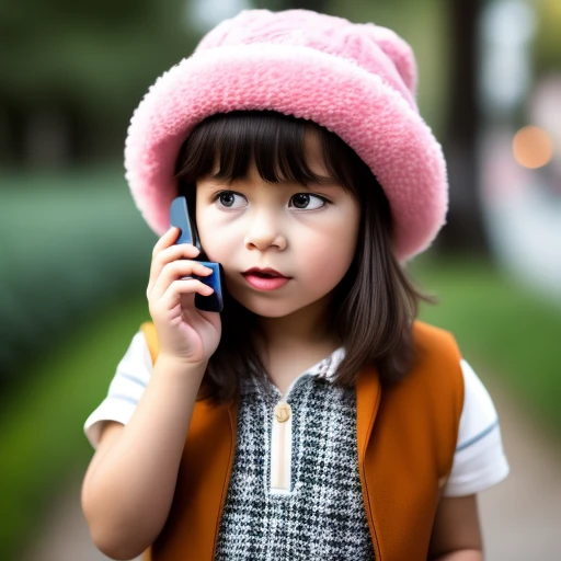 child talking to smartphone