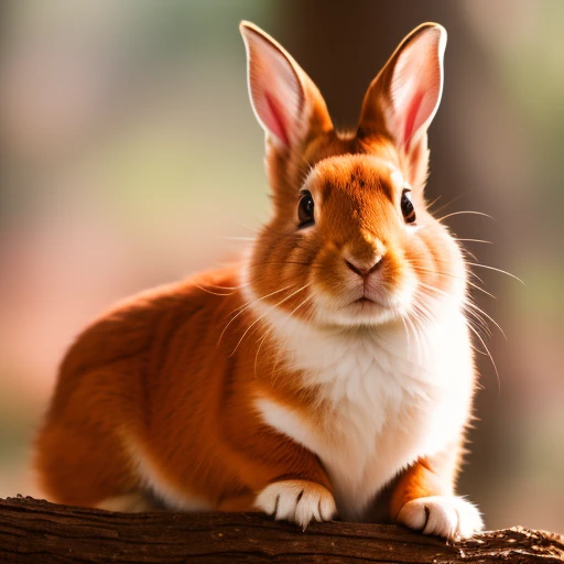 red rabbit with white belly