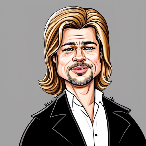 Caricature of Brad Pitt