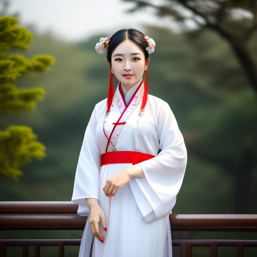A beautiful Chinese girl wearing Hanfu