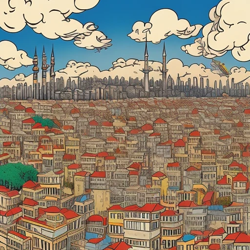 Chaotic stunning istanbul city, skyline,...