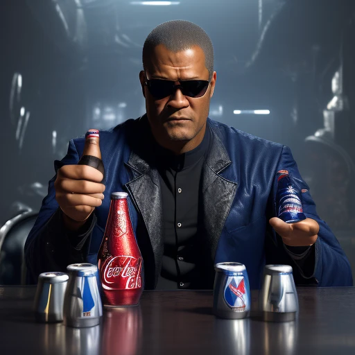 Morpheus presenting a choice of two drin...
