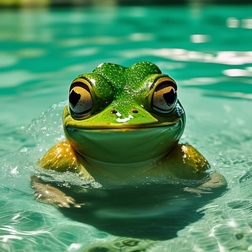 pepe the frog swimming