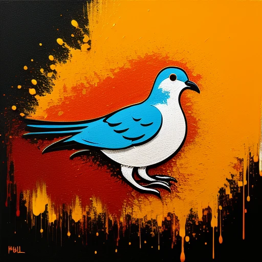 Dove,, Nature, Oil, Pop art, Tangerine O...