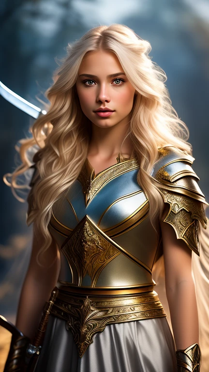 nice blonde girl with sword.