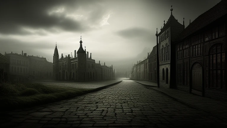 dark and gloomy old world illustration o...