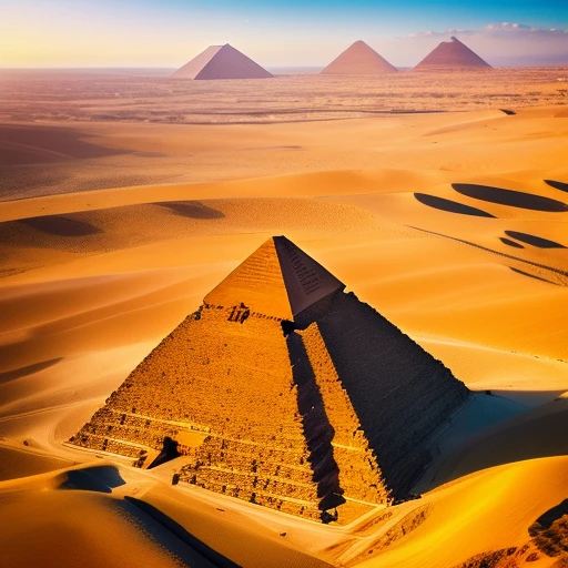 Egyptian pyramids,  birds eye view, base...