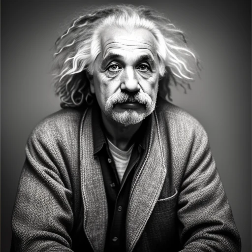 portrait of einstein with cornrows