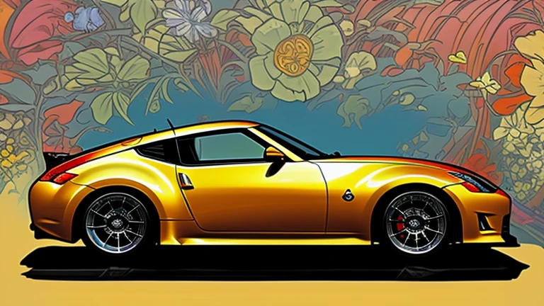 Nissan Z in the Alphonse Mucha style