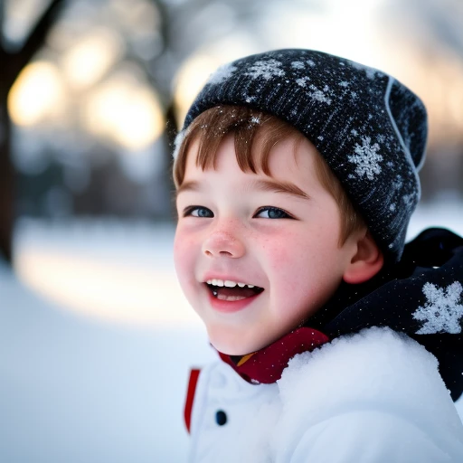 kid in the snow with joy