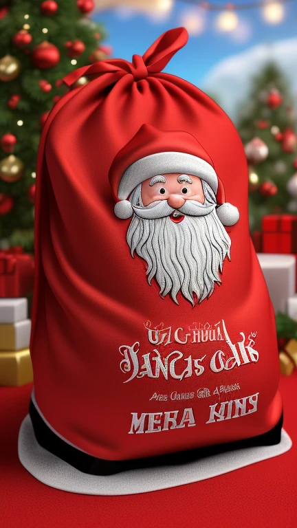 Santa's Big Red Sack Full of Gifts Carto...
