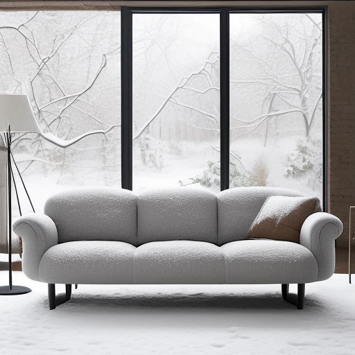 ligne roset multy sofa in snowy landscap...