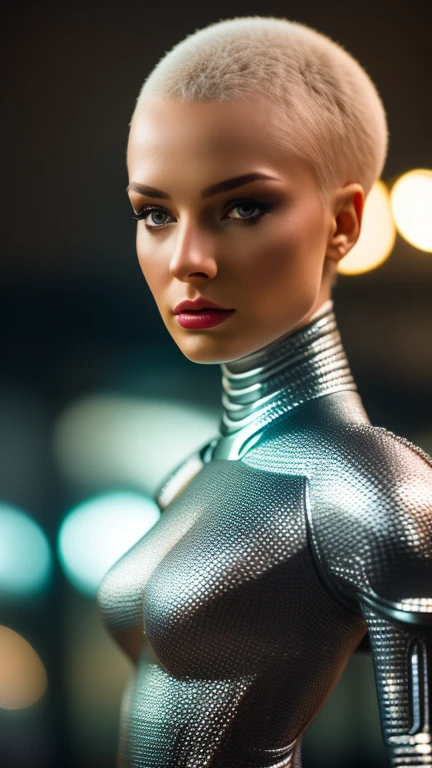 woman shaped android, highly detailed no...