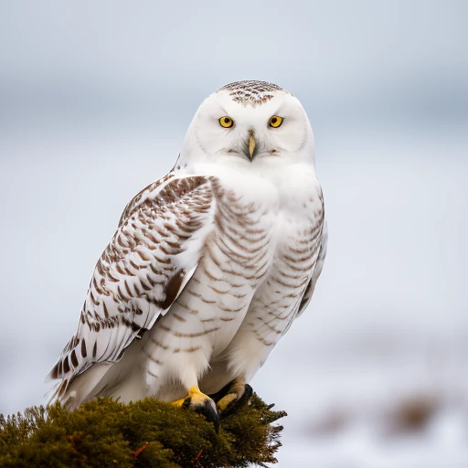 Snowy Owl (Bubo scandiacus) - A large, w...