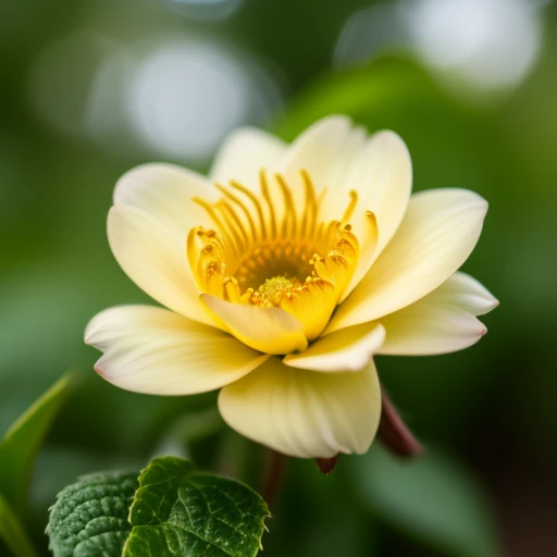Close-up of a ((yellow flower)) with a (...