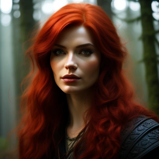 Red Head, Witcher, Woman, Forest
