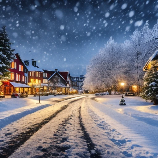 christmas greating, landscape, old town,...