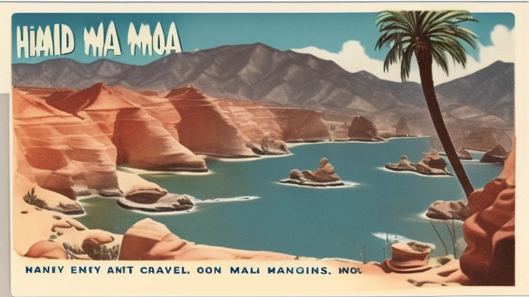 1940s travel postcard half moon canyon