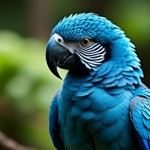 Make a happy blue big parrot