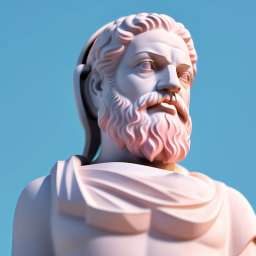 A marble statue of the Greek philosopher...