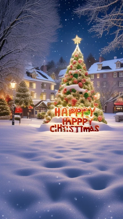 Christmas scene background (('Happy Chri...