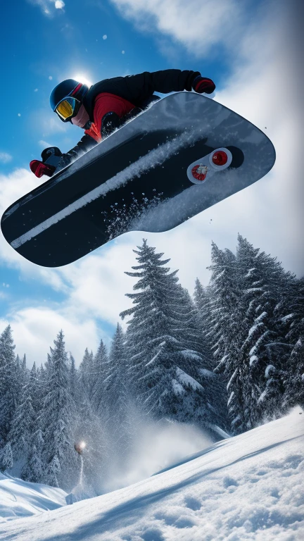 snowboarding  (camera angle: up_shot), (...
