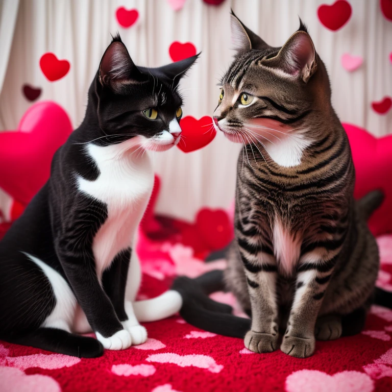 cats in love on valentine's day